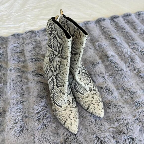 Longchamp Snakeskin Print Leather Boots - Picture 4 of 5